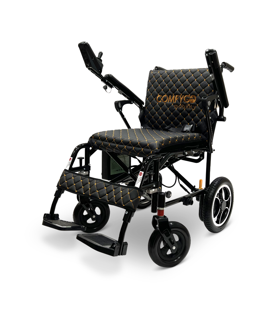 ComfyGo X-7 Lightweight Foldable Electric Wheelchair - Only 40 lbs Black
